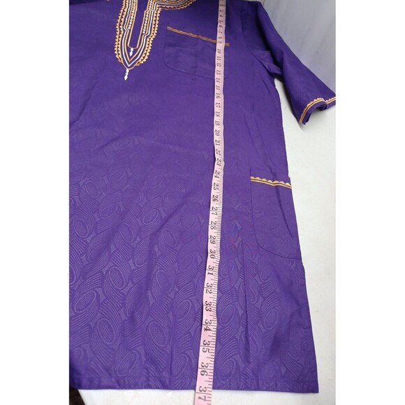Kirat Mens Kameez Purple Pakistani Indian Qamees Shalwar Kurti Tunic F One Size - Picture 6 of 7